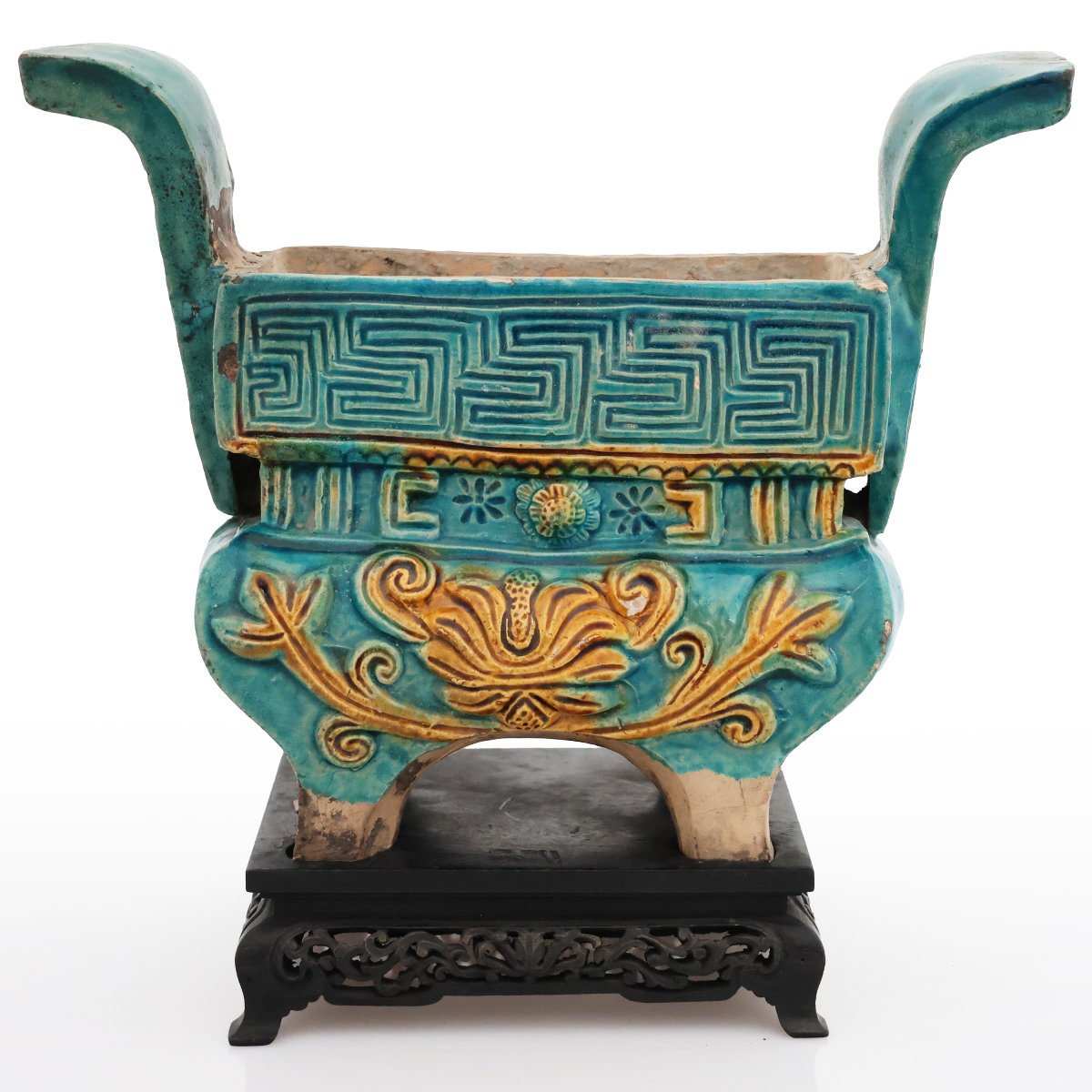 A Chinese Sancai Porcelain Glazed Censer, Ming Dinasty 1368-1644, 17th Century-photo-3