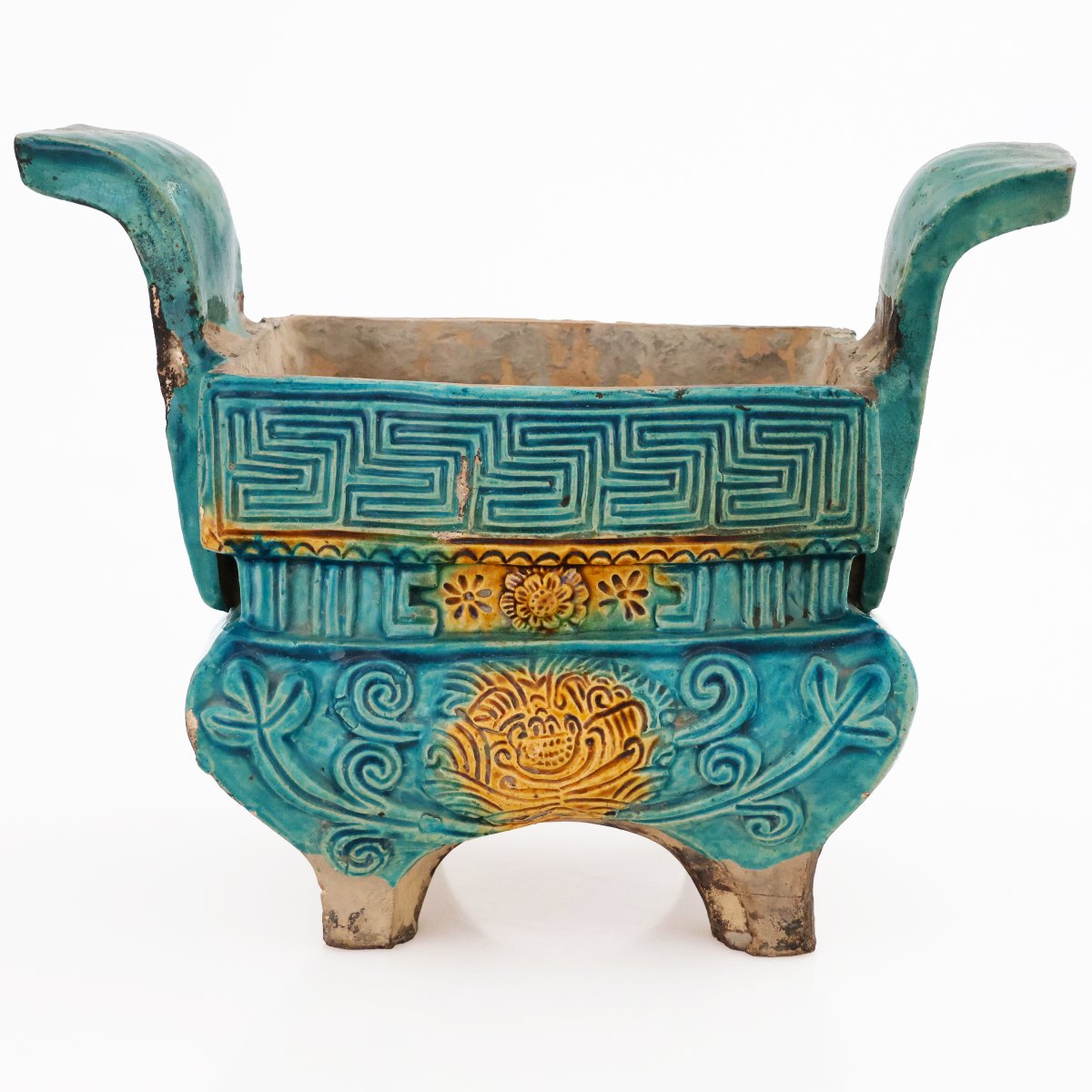 A Chinese Sancai Porcelain Glazed Censer, Ming Dinasty 1368-1644, 17th Century-photo-4