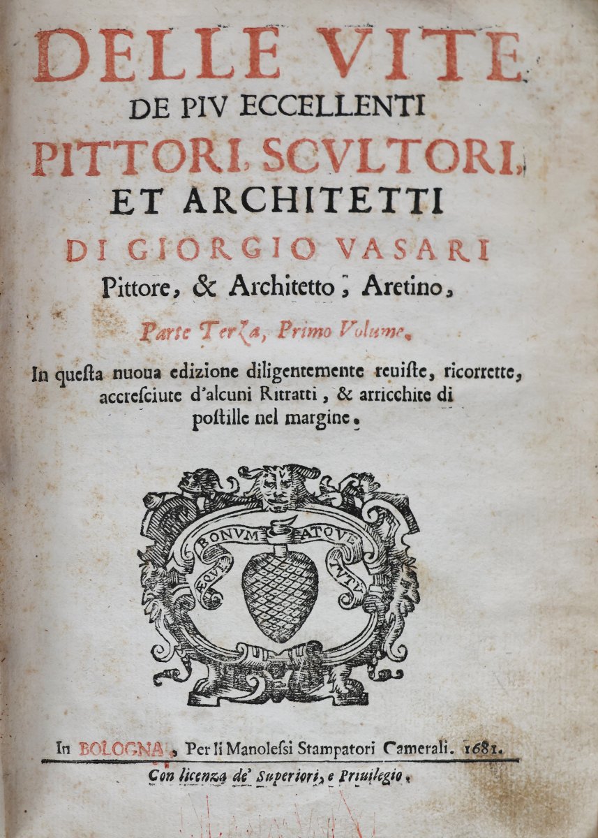 Vasari Giorgio. Vite de più eccellenti pittori, scultori.. In Bologna, Manolessi. 1681-photo-4