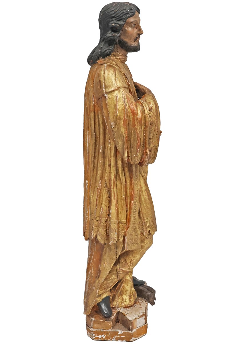 Saint Amable de Riom, bois de peuplier polychrome, France, XVIIIe siècle-photo-2