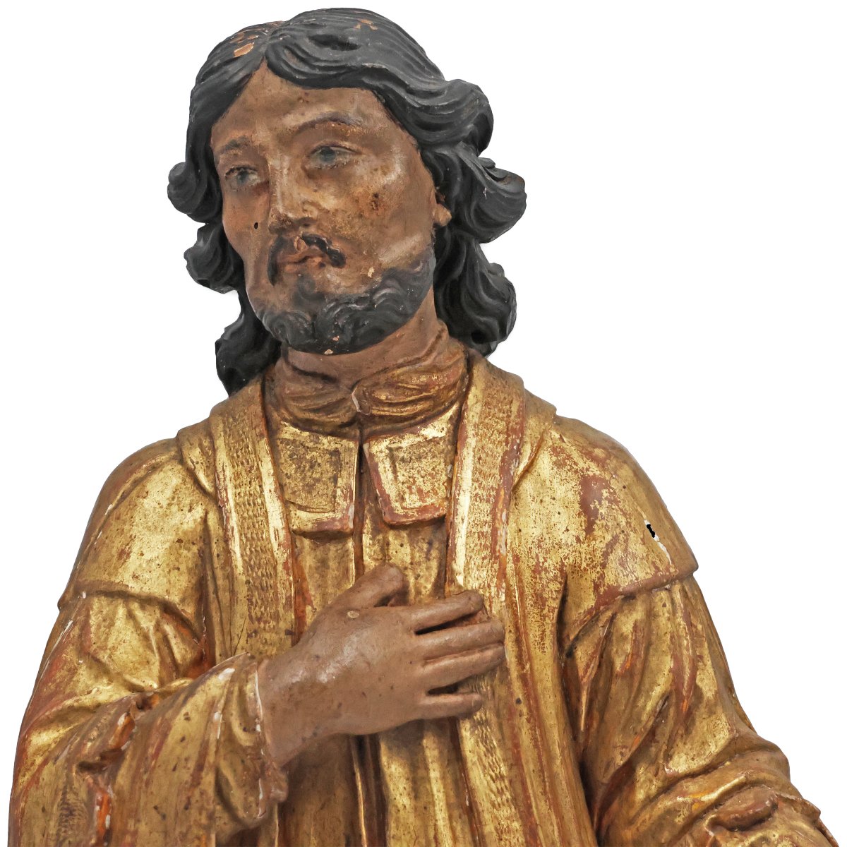 Saint Amable de Riom, bois de peuplier polychrome, France, XVIIIe siècle-photo-4