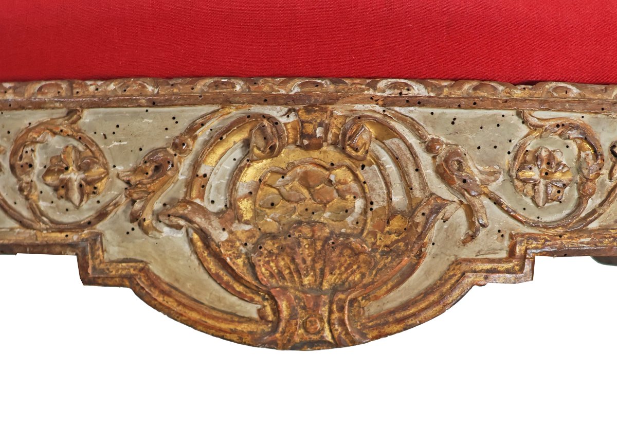 An Italian Pair Of Armchairs In Carved And Lacquered. Francesco Bolgiè?, Turin, 18th Century-photo-3