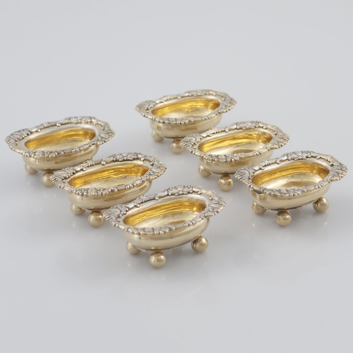 A George IV Set Of Six Silver Gilt Salts, Solomon Hougham, London, 1811