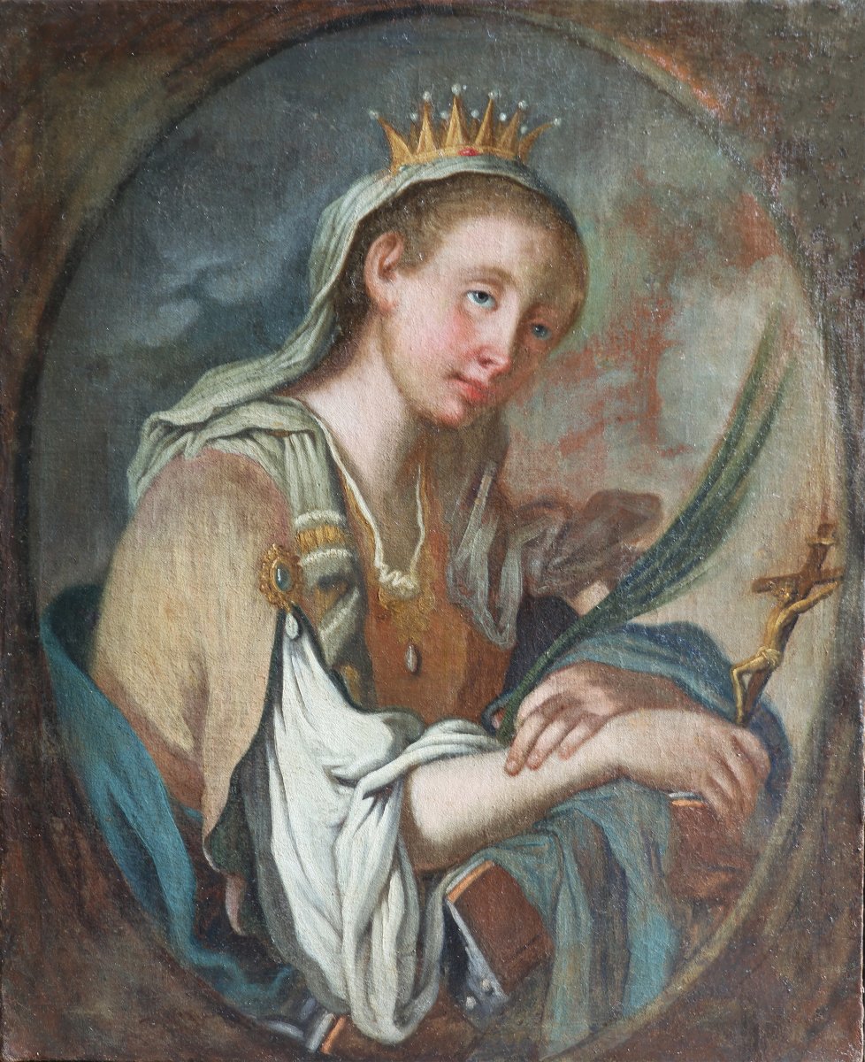Francesco Paglia Attr.; Brescia 1635 - Brescia 1714, Saint Catherine Of Siena, Oil On Canvas