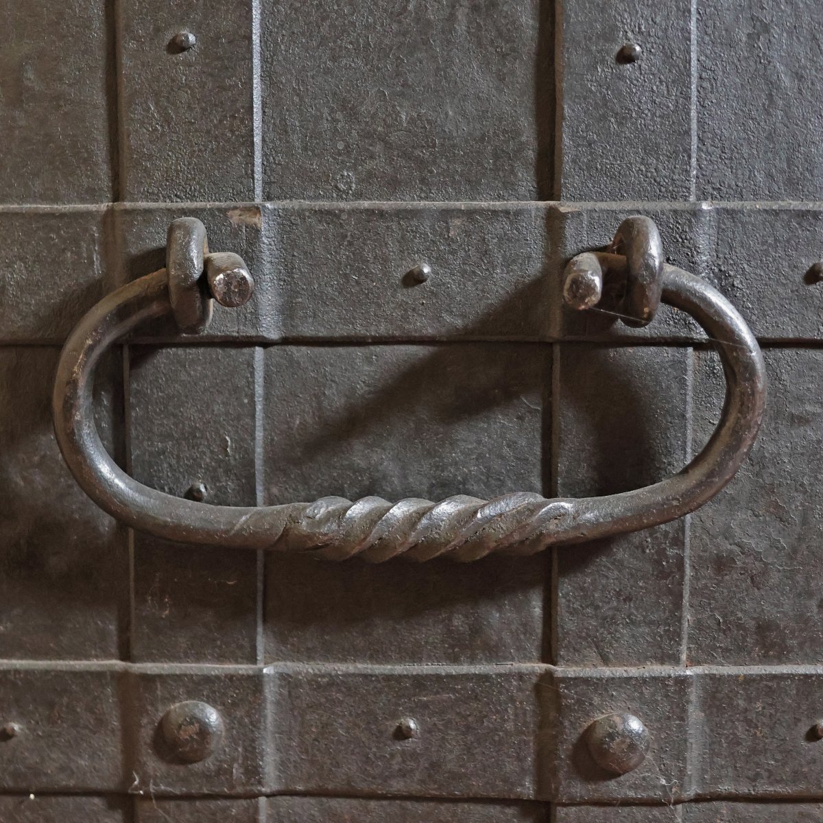 An Iron And Embossed Sheet Metal Strongbox, Late 17th Early 18th Century-photo-1