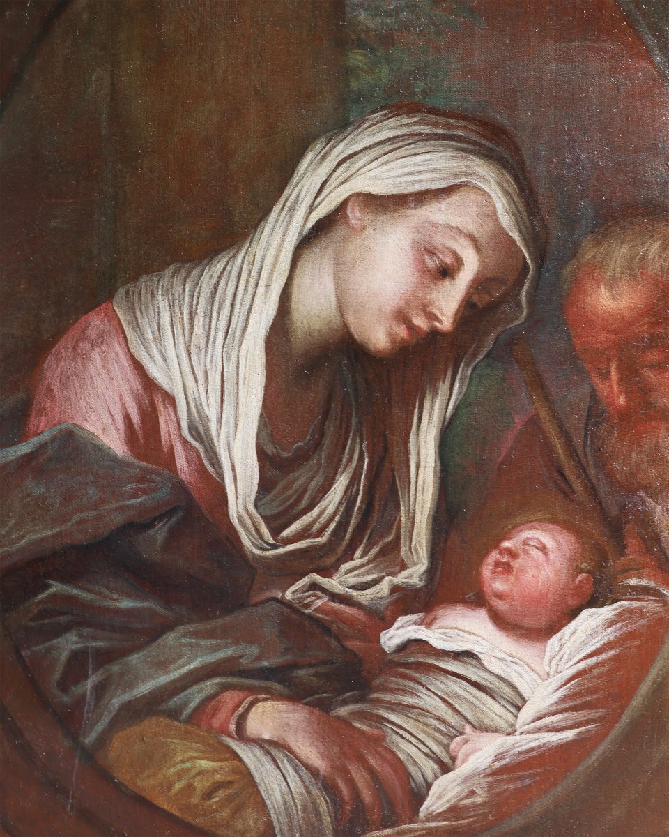 Francesco Paglia Attr.; Brescia 1635 - Brescia 1714, Holy Family, Oil On Canvas-photo-2