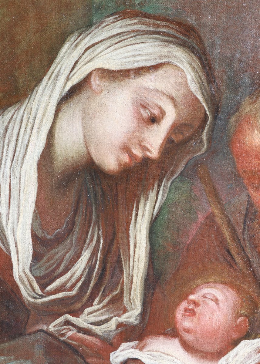Francesco Paglia Attr.; Brescia 1635 - Brescia 1714, Holy Family, Oil On Canvas-photo-4