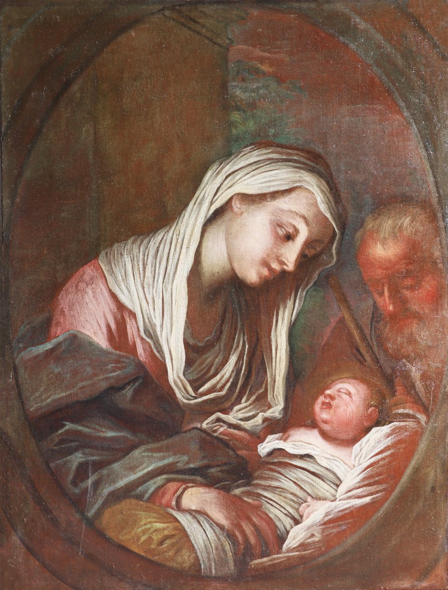 Francesco Paglia Attr.; Brescia 1635 - Brescia 1714, Holy Family, Oil On Canvas