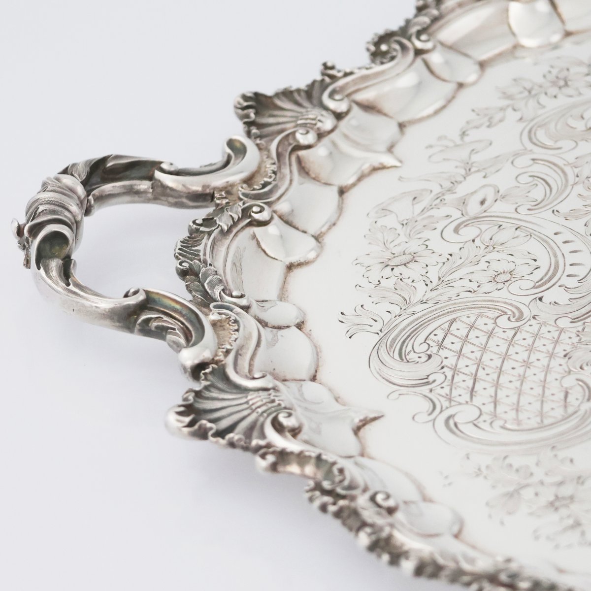 A Victorian Sterling Silver Two-handled Tray, Hunt & Roskell, Late Storr & Mortimer London 1853-photo-3