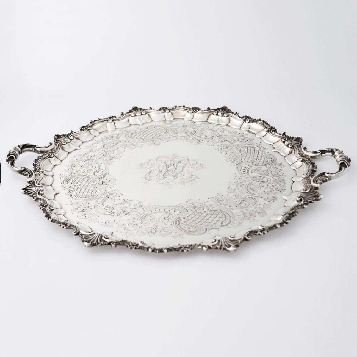 A Victorian Sterling Silver Two-handled Tray, Hunt & Roskell, Late Storr & Mortimer London 1853-photo-2