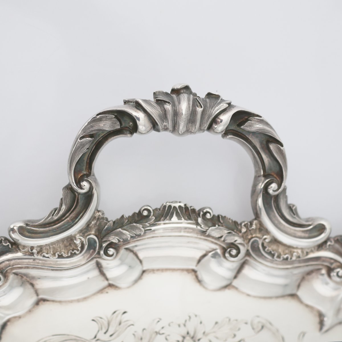 A Victorian Sterling Silver Two-handled Tray, Hunt & Roskell, Late Storr & Mortimer London 1853-photo-1