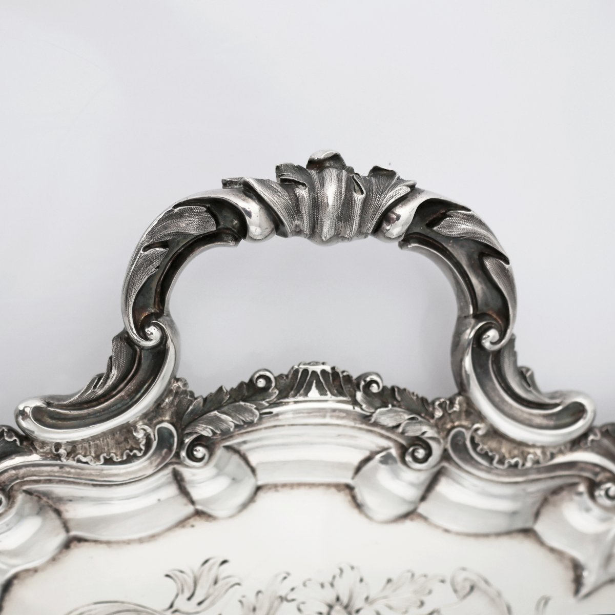 A Victorian Sterling Silver Two-handled Tray, Hunt & Roskell, Late Storr & Mortimer London 1853-photo-1