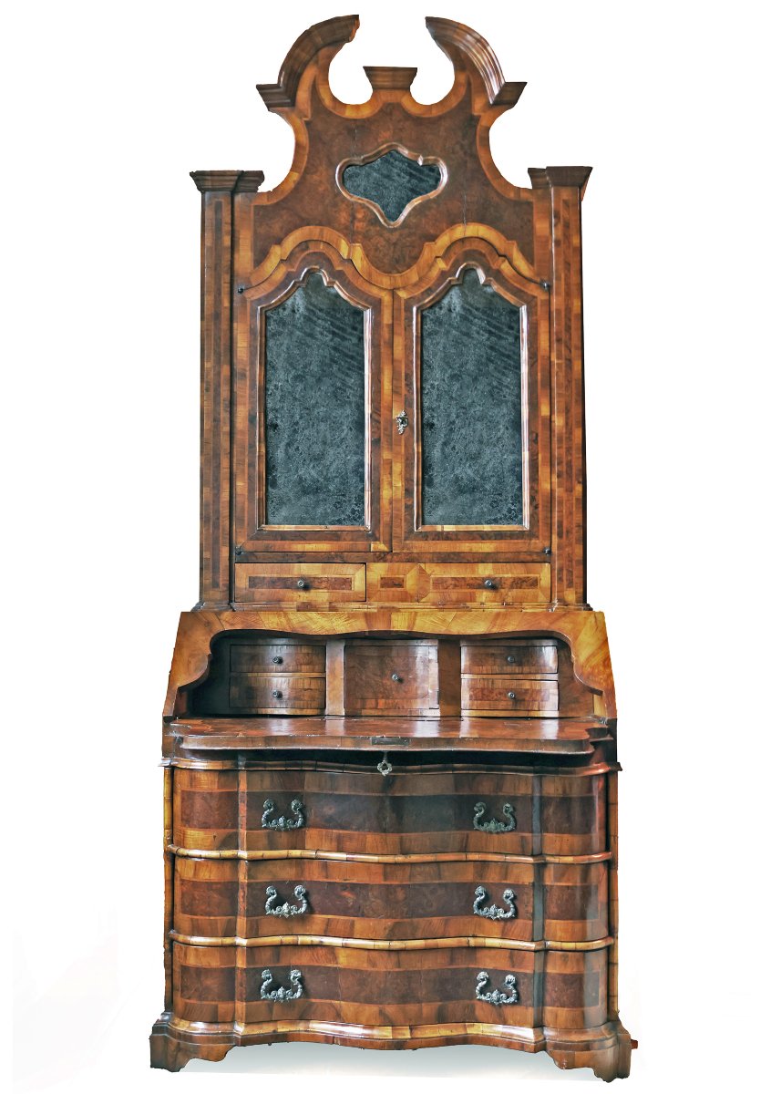 Petit trumeau plaqué de bois et de ronce de noyer, Veneto, XVIIIe siècle-photo-2