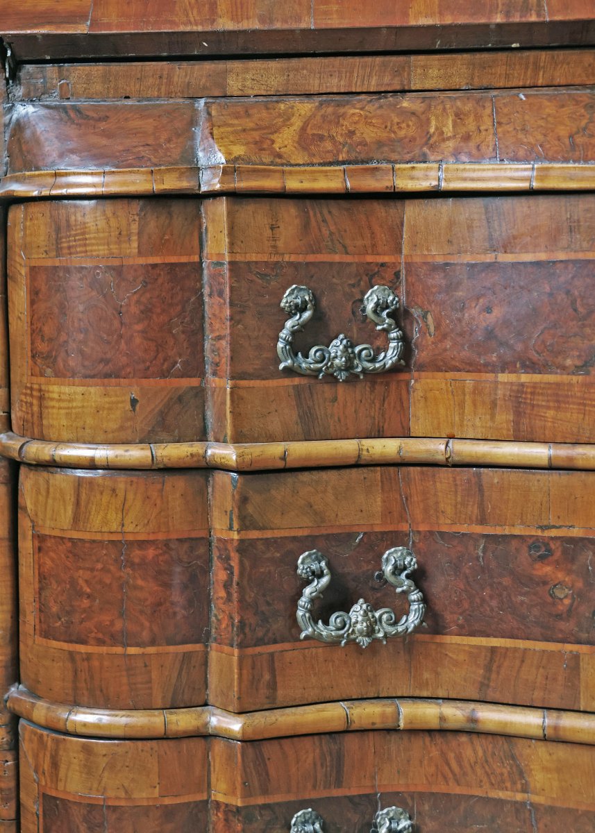 Petit trumeau plaqué de bois et de ronce de noyer, Veneto, XVIIIe siècle-photo-3