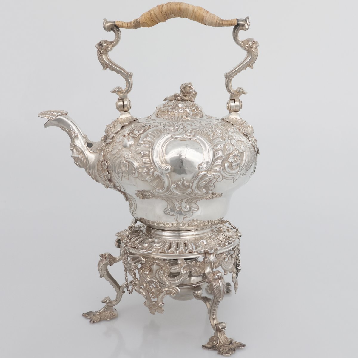 A George II Sterling Silver Kettle On Stand, Samuel Courtauld?, London, 1739-55-photo-2