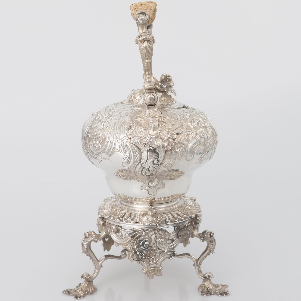 A George II Sterling Silver Kettle On Stand, Samuel Courtauld?, London, 1739-55-photo-4