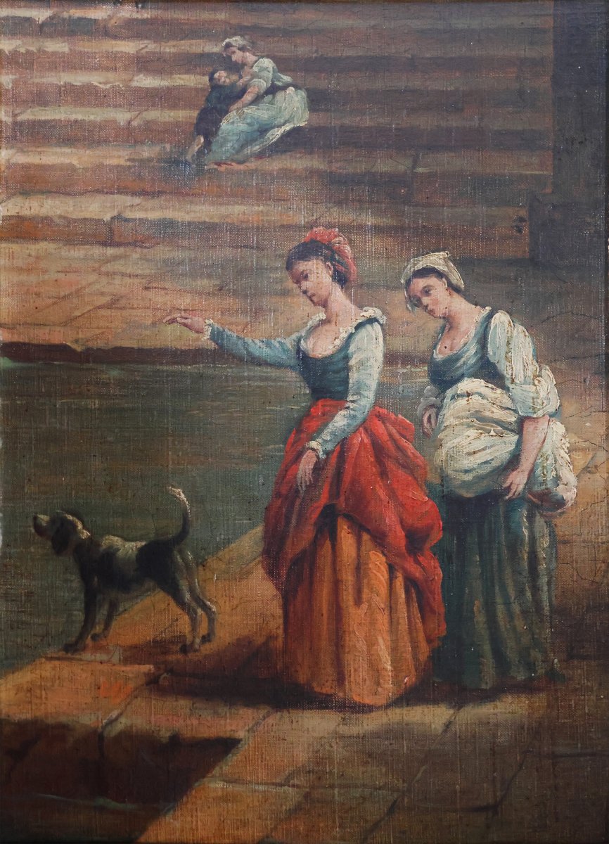 École d’Italie du Nord; scène de genre, seconde moitié du XIXe siècle, huile sur panneau-photo-2