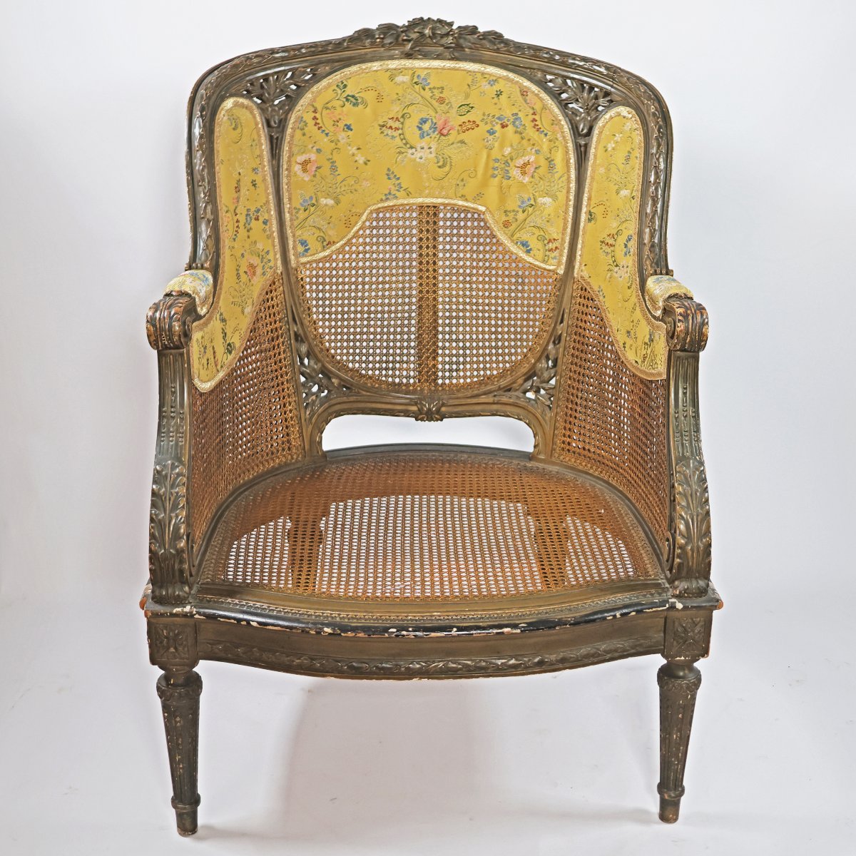 An Italian Bergère Armchair With Vienna Straw Panels. Piedmont, Late 19th Century-photo-2