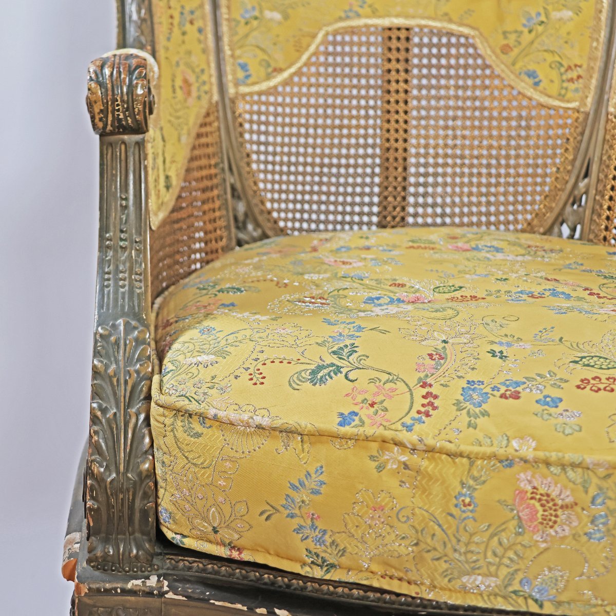 An Italian Bergère Armchair With Vienna Straw Panels. Piedmont, Late 19th Century-photo-5