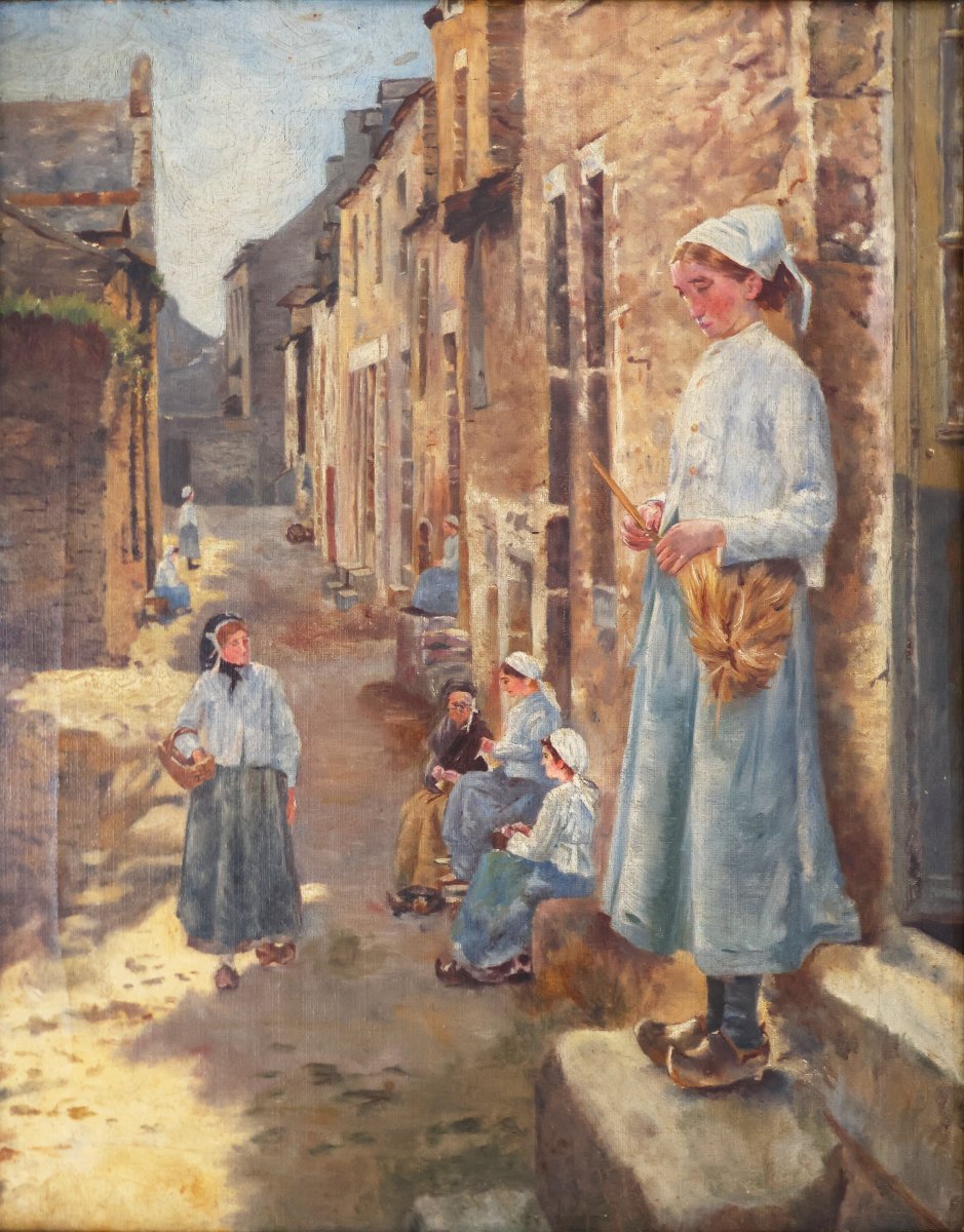 A Street in Brittany, d’après Stanhope Alexander Forbes, fin du XIXe  début du XXe siècle-photo-2