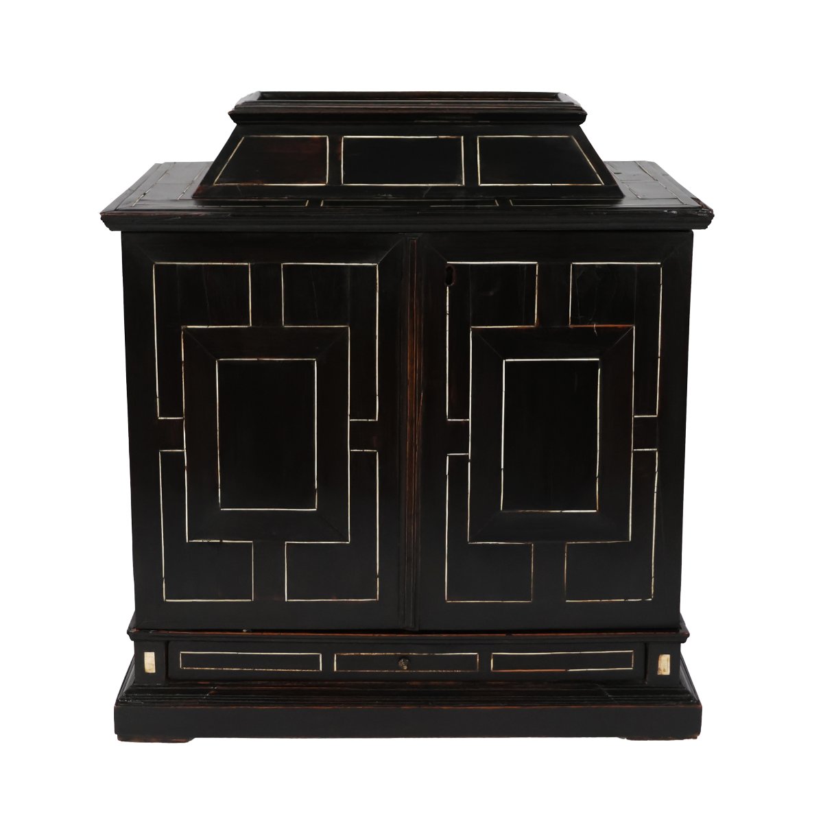 A Lombard Ebony Wood Cabinet Inlaid With Ivory, Marble And Bronze Mounts, Italy, 17th Century-photo-3