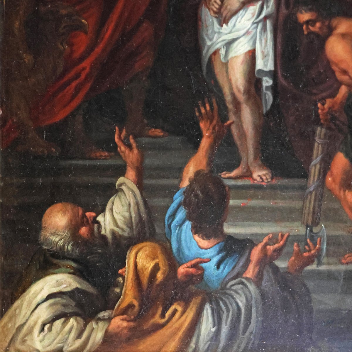 Peter Paul Rubens atelier de, Siegen 1577 - Anvers 1640; Ecce Homo, huile sur cuivre-photo-3