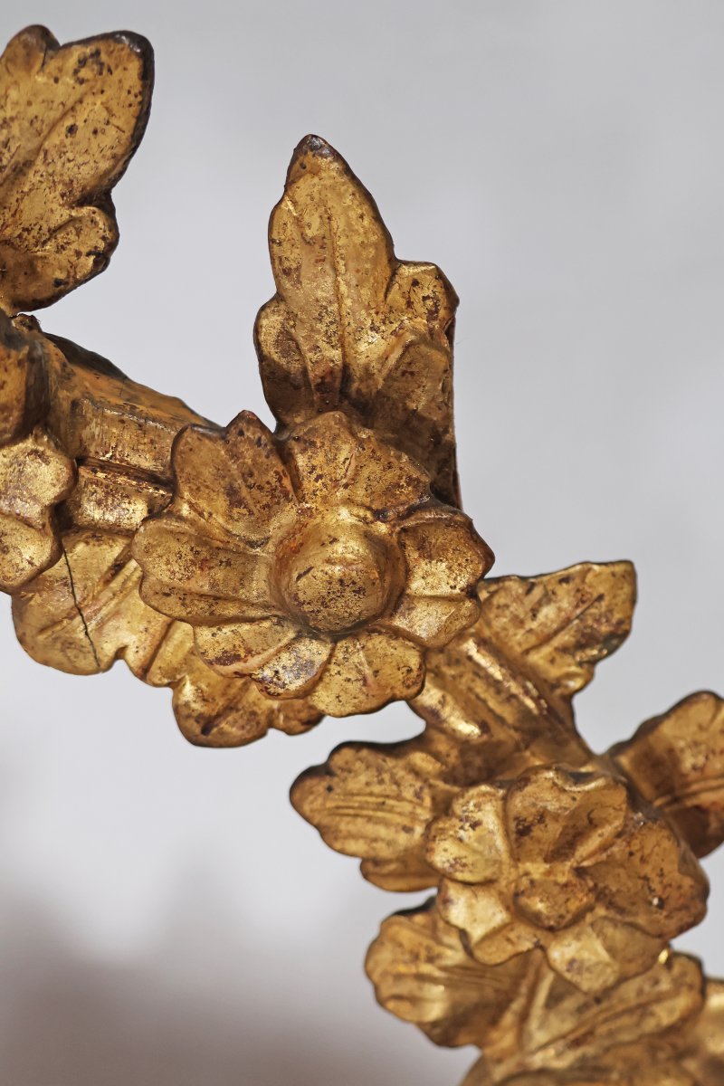 Paire de miroirs en bois sculpté et doré. Veneto, XVIIIe siècle-photo-1