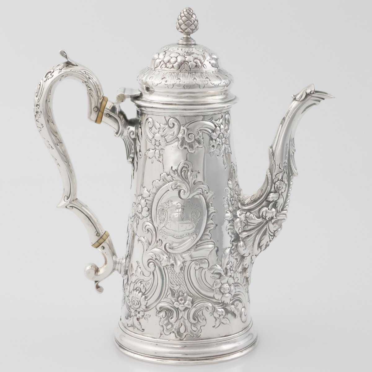 A Queen Anne Britannia Silver Coffee Pot, James Chadwick?, London, 1703