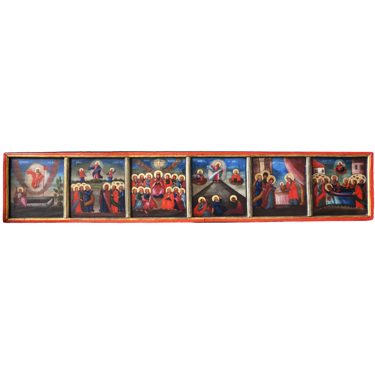 Polyptych: Life Of The Virgin Mary And Christ, 19th Century, Tempera On Panel