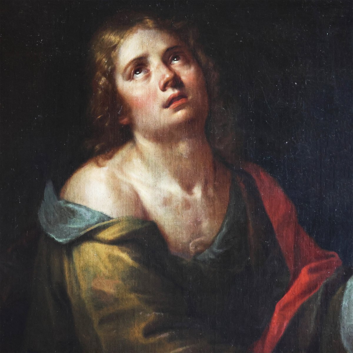 Michelangelo Merisi Da Caravaggio In The Manner Of; Saint John The Evangelist, Oil On Canvas-photo-3
