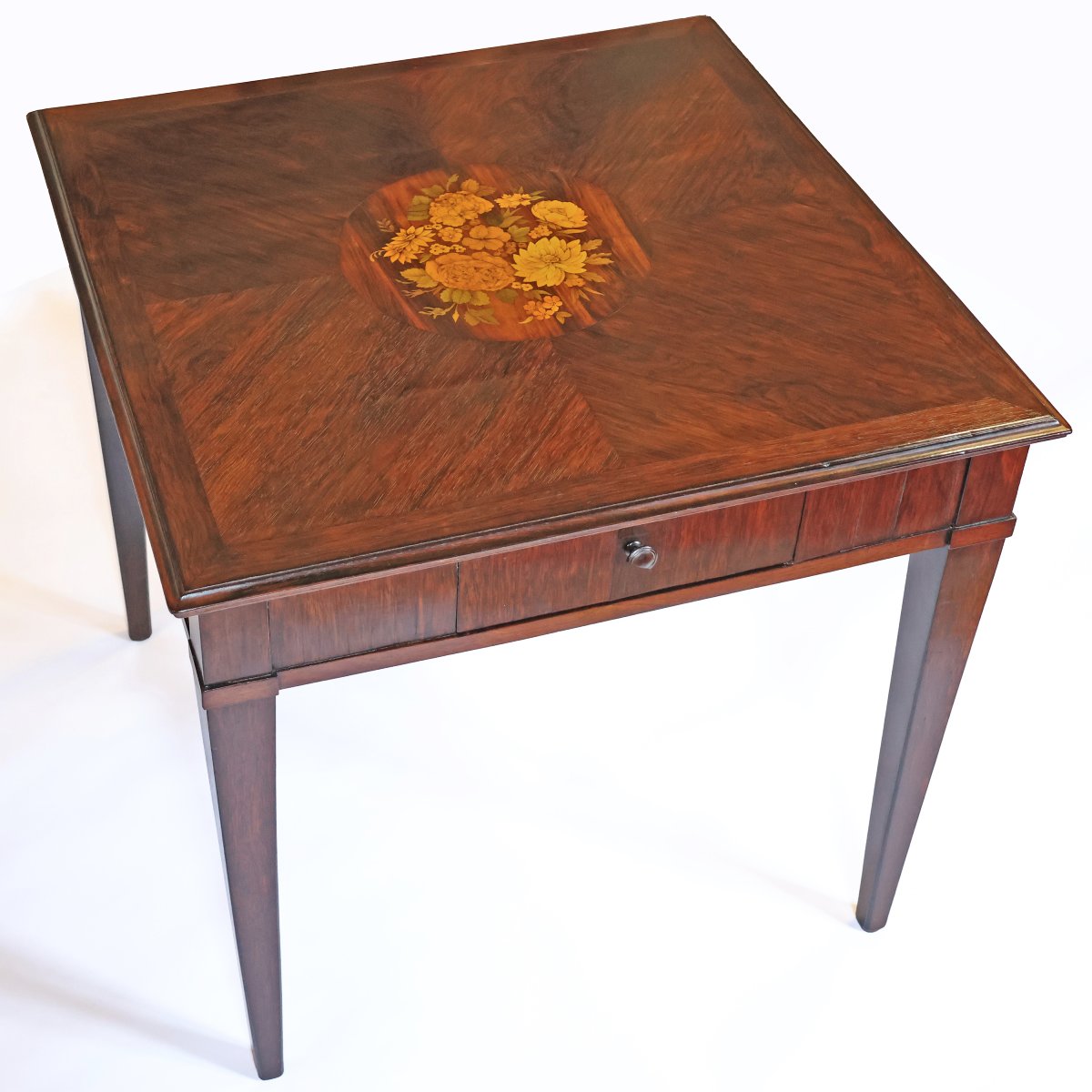 Table en palissandre, marqueterie d’essences variées, Maggiolini, Milan, début du XIXe siècle-photo-2