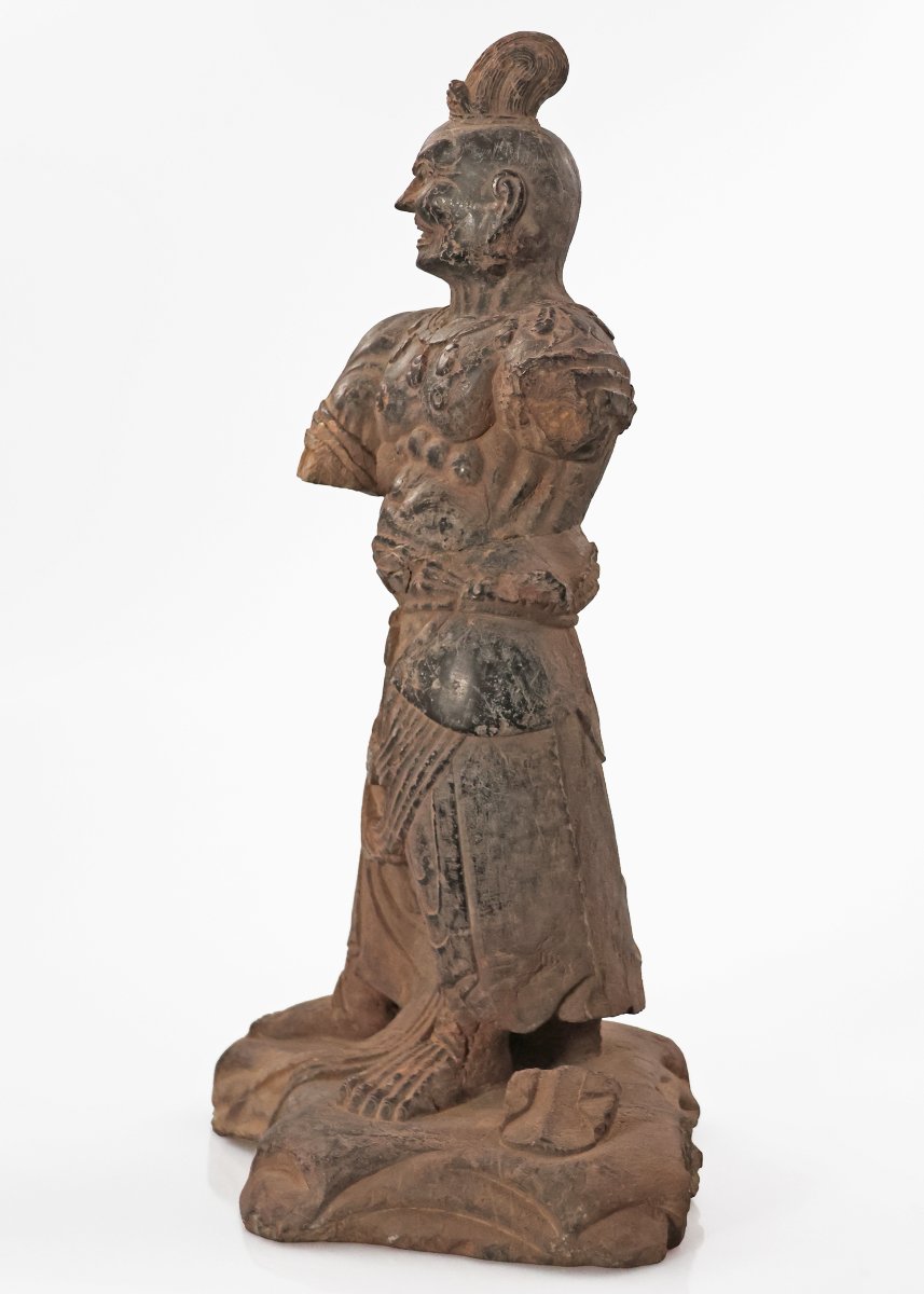 Paire de gardiens en pierre, Chine, fin de la dynastie Ming ou début de la dynastie Qing-photo-4