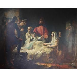 École Italienne ; Tiré du roman Niccolò de' Lapi, XIXe siècle, huile sur toile