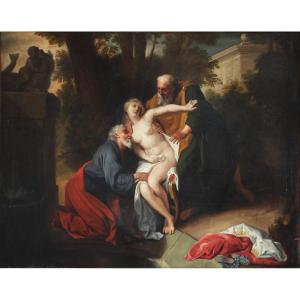 French School; Susanna And The Elders, 18th Century, Oil On Canvas