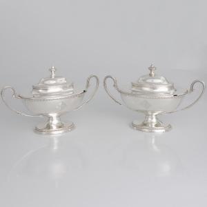 Paire de sucriers en argent sterling, George III, Thomas Chawner, Londres, 1783