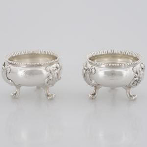 Paire de salières en argent sterling George IV, Paul Storr, Londres, 1820