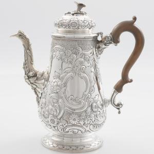 Chocolatière en argent sterling George IV, George Cowie, Londres, 1826