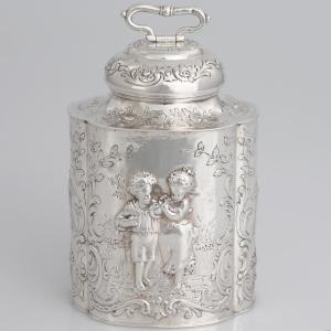 A German Silver Tea Caddy, George Roth & Co., English Import Hallmarks, Hanau, Late XIX Century