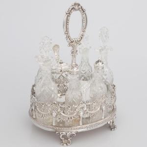 Support à condiments en argent sterling Reine Victoria, Walker Knowles & Co., Sheffield, 1858