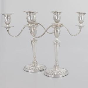 A Queen Elizabeth II Pair Of Sterling Silver Candlesticks, Roberts & Belk Ltd, Sheffield, 1973