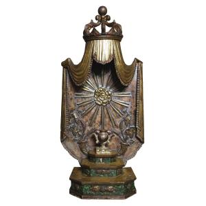 Ostensoir d’autel en bois peint, laqué et doré, Italie, XVIIIe siècle