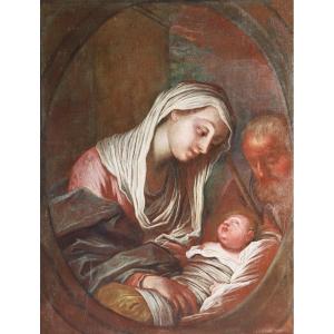 Francesco Paglia; Brescia, 1635 – Brescia, 1714, Sainte Famille, huile sur toile