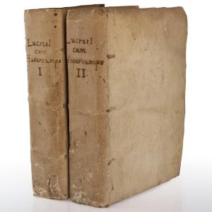 Lucretius Carus Titus. De rerum natura libri sex.. Apud Janssonios Van Der Aa. 1725