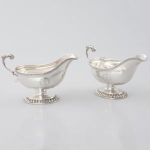 Paire de saucières en argent sterling George III, William Frisbee, Londres, 1810