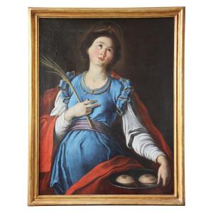 Italian School; Saint Agatha, Late 17th Early 18th Century, Oil On Canvas
