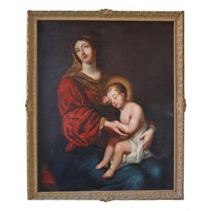 École française, Vierge à l'Enfant, XVIIᵉ siècle, huile sur toile