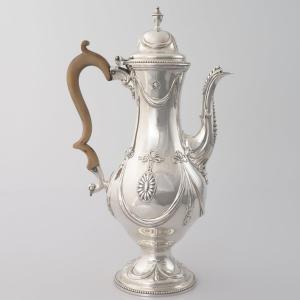 A George III Sterling Silver Coffee Pot, William Cripps, London, 1776
