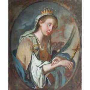 Francesco Paglia attr.;Sainte Catherine de Sienne, huile sur toile