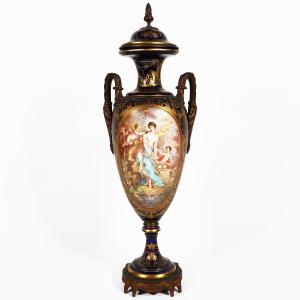 A French Vase In The Sèvres Style, Gilt-bronze Mounted. Signed Poitevin. Late 19th Century