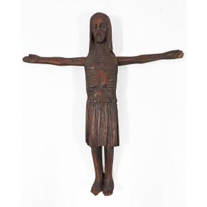 A Carved Wood Corpus Christi, Portu-brazilian School, Late 19th Early 20th Century